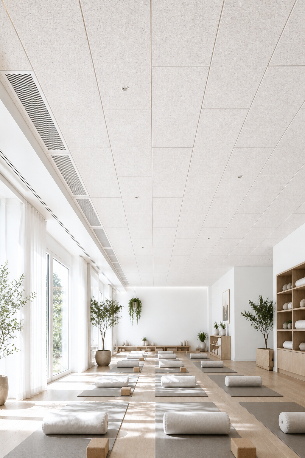Akustikloft 1200 × 600 mm – Hvid