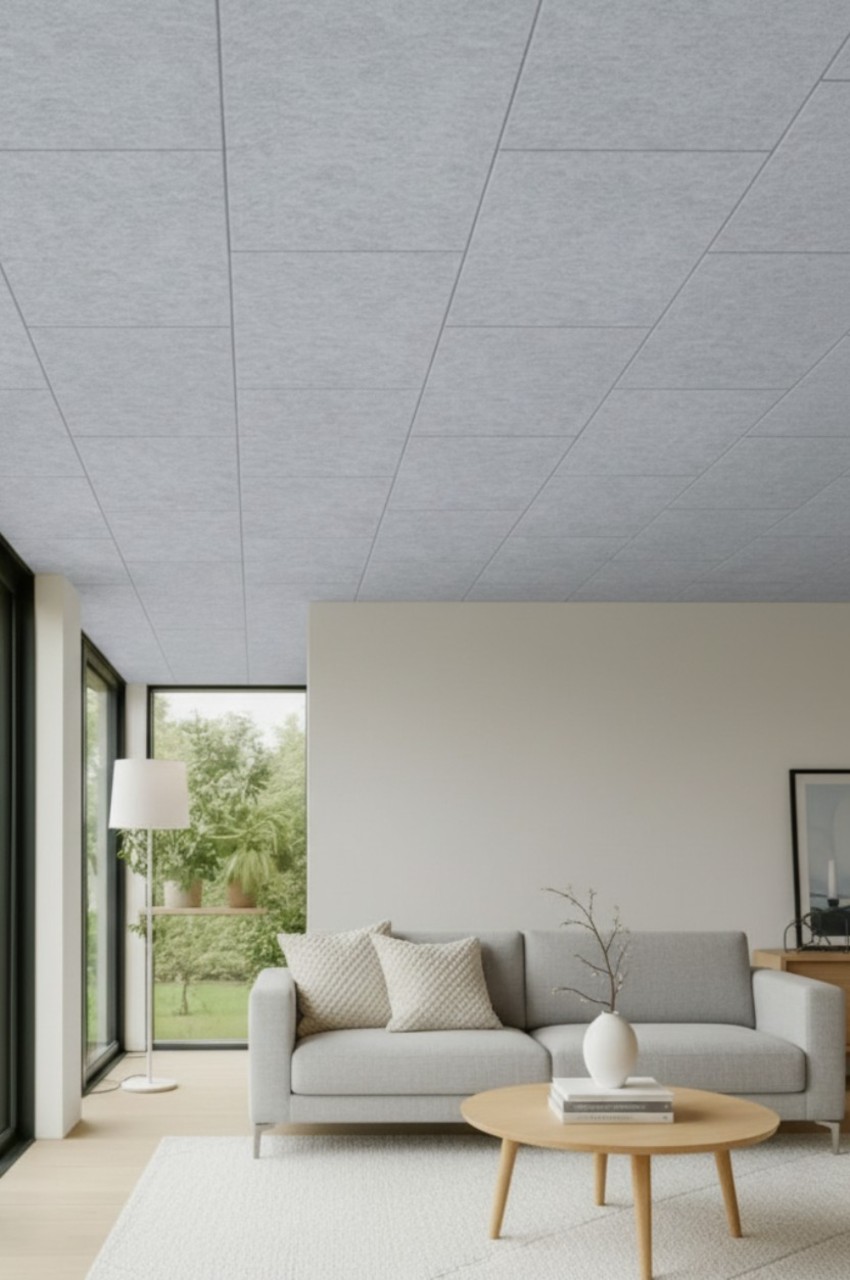 Akustikloft 1200 × 600 mm – Grå