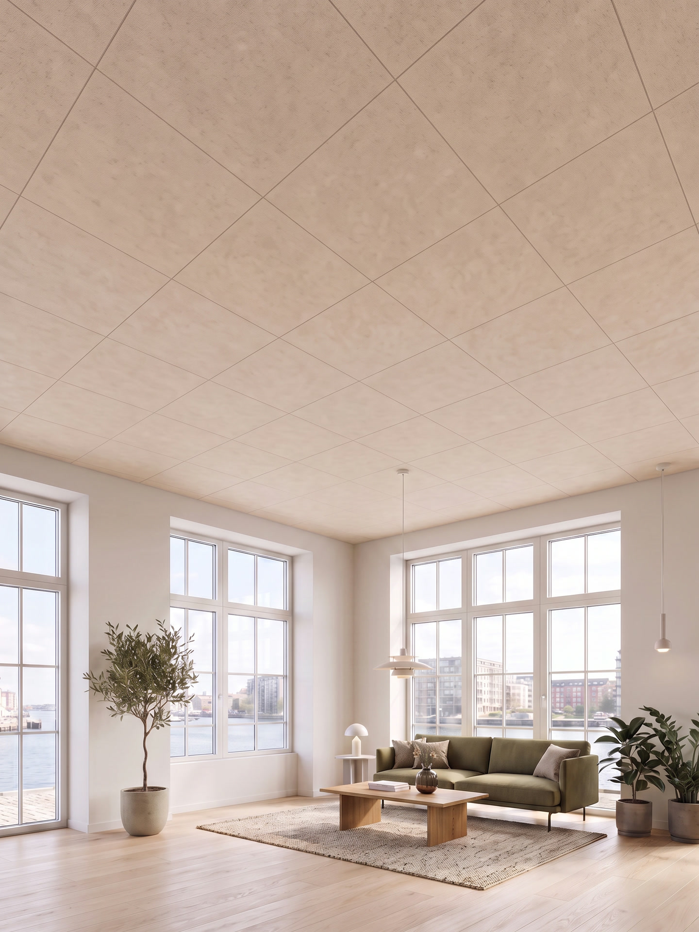 Akustikloft 600 × 600 mm – Sand